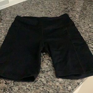 Black 7 inch inseam High waisted run shorts